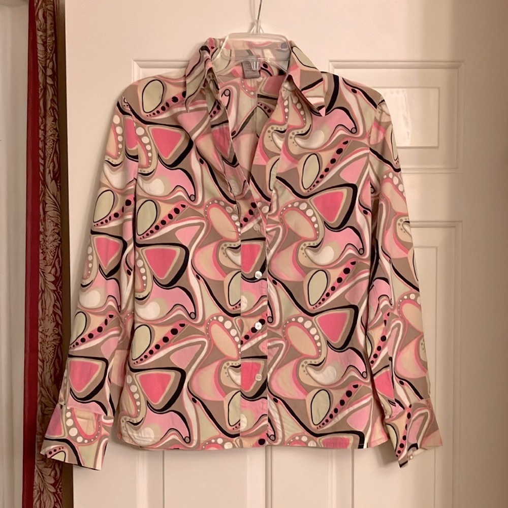 Olsen Europe Cotton Long Sleeve Shirt Multicolor Size M